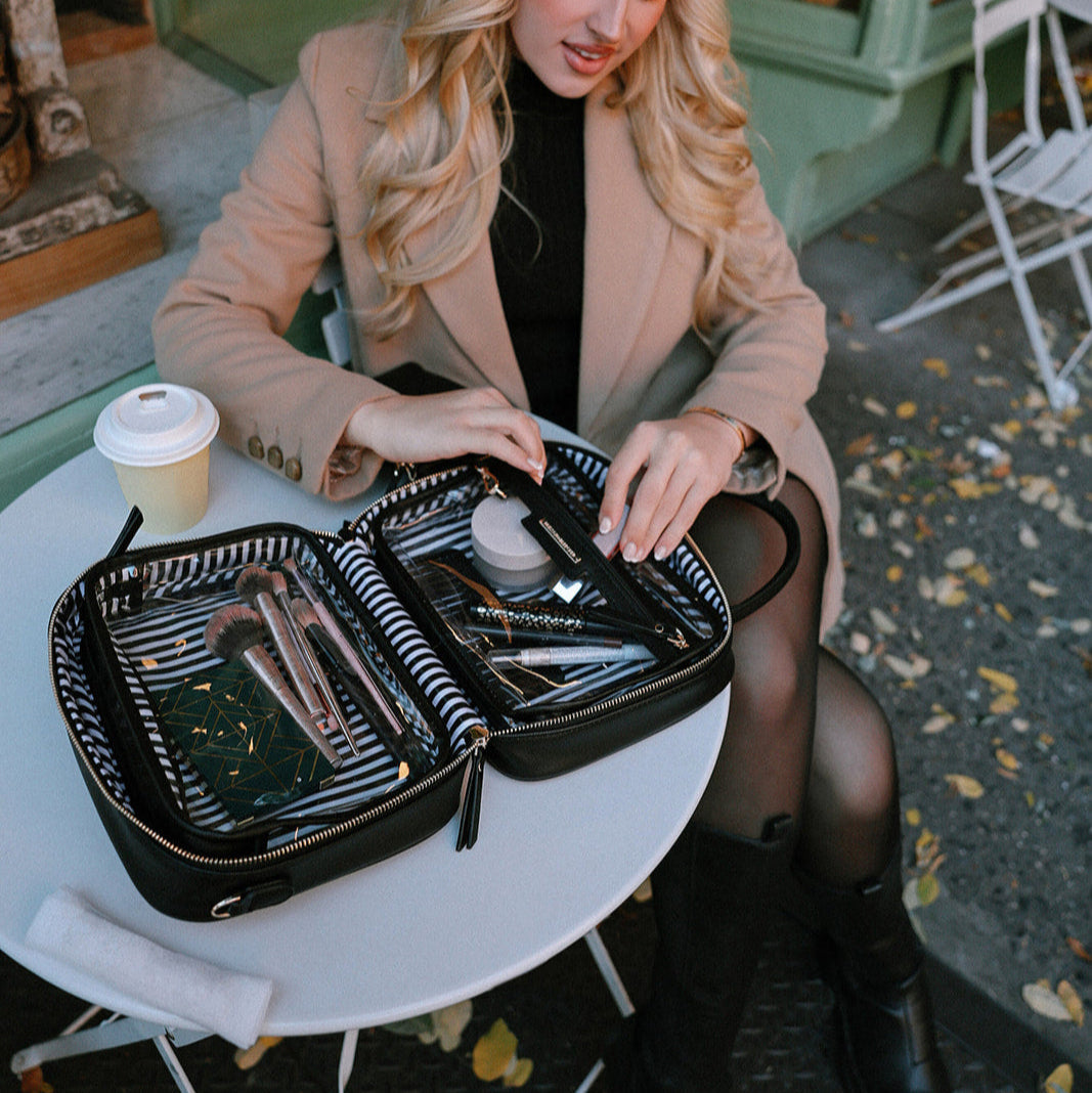 black makeup organizer