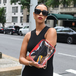 Multifunctional clear makeup bag great for traveling or dressing up