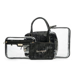 Black Faux Leather Toiletry Bag