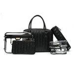 Black Faux Leather Toiletry Bag