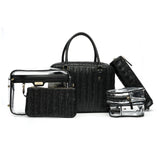 Black Faux Leather Toiletry Bag