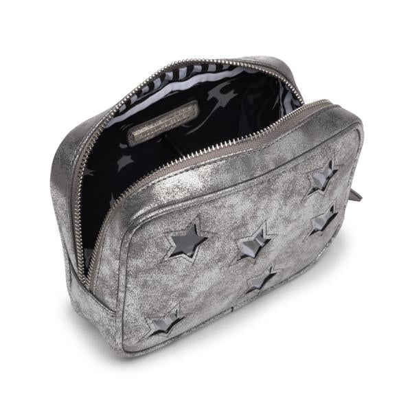 Metallic Silver Makeup bag by Hudson  + Bleecker